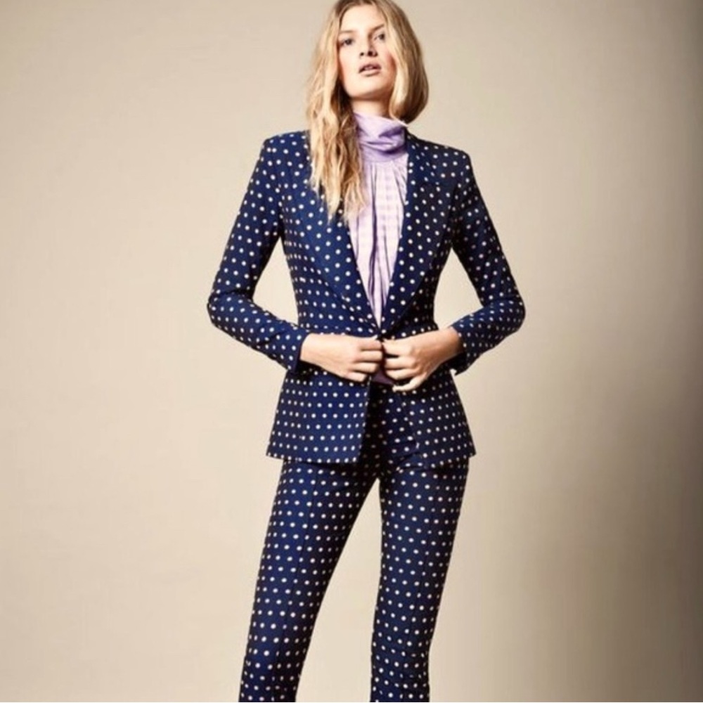 Smythe Navy Polka Dot Trousers